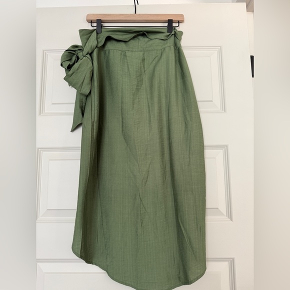 Vici Olive Green Midi Wrap Skirt - Picture 3 of 4